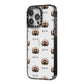 Doxiepoo Icon with Name iPhone 14 Pro Max Black Impact Case Side Angle on Silver phone