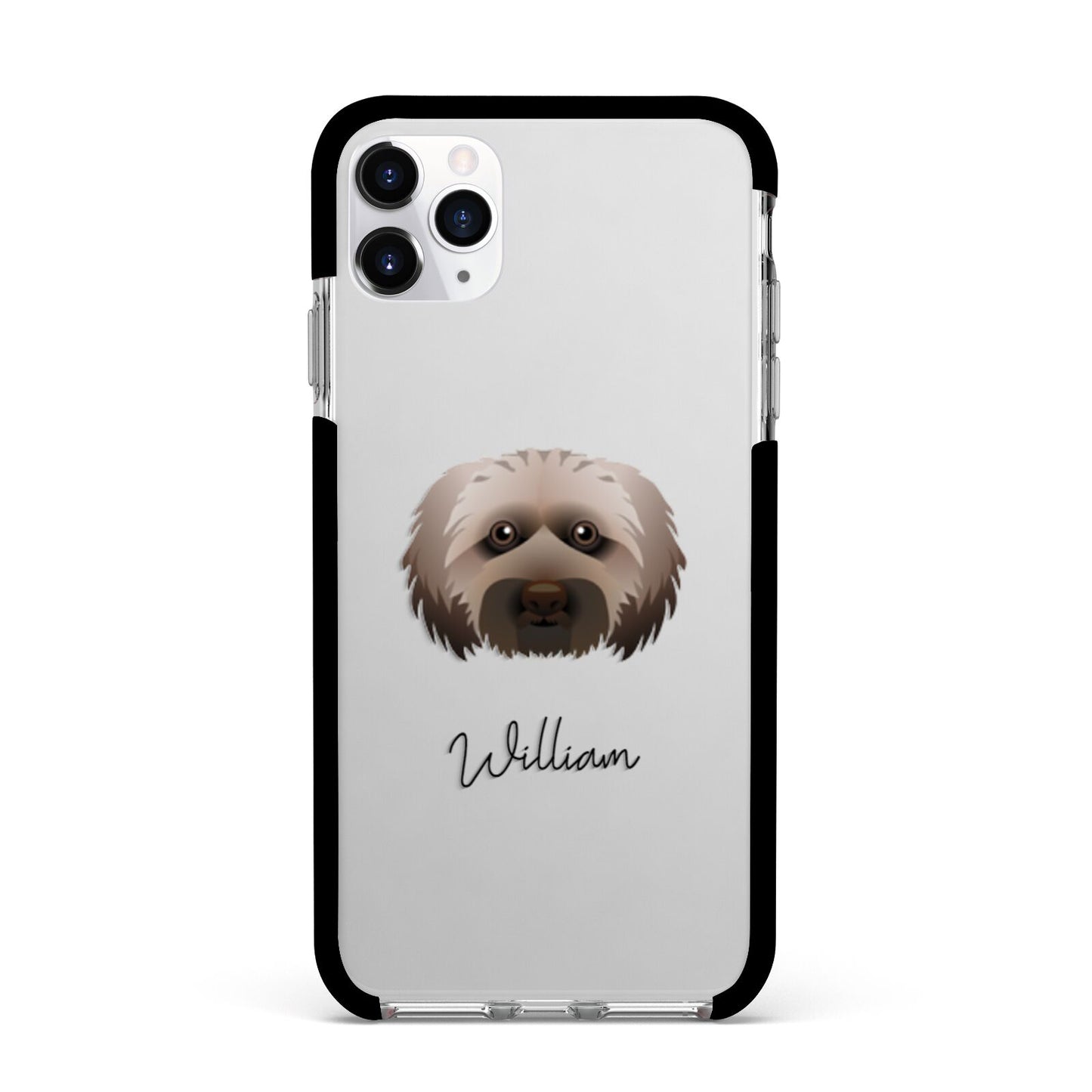 Doxiepoo Personalised Apple iPhone 11 Pro Max in Silver with Black Impact Case