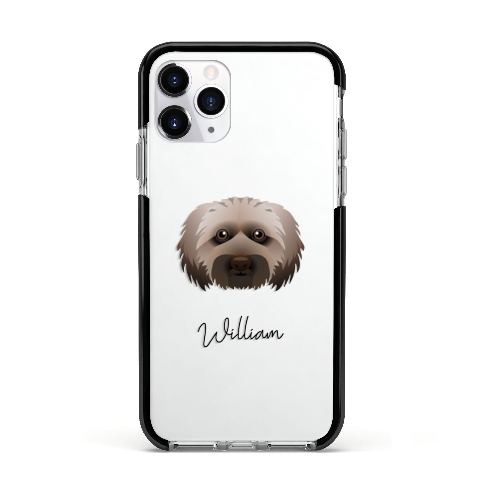 Doxiepoo Personalised Apple iPhone 11 Pro in Silver with Black Impact Case