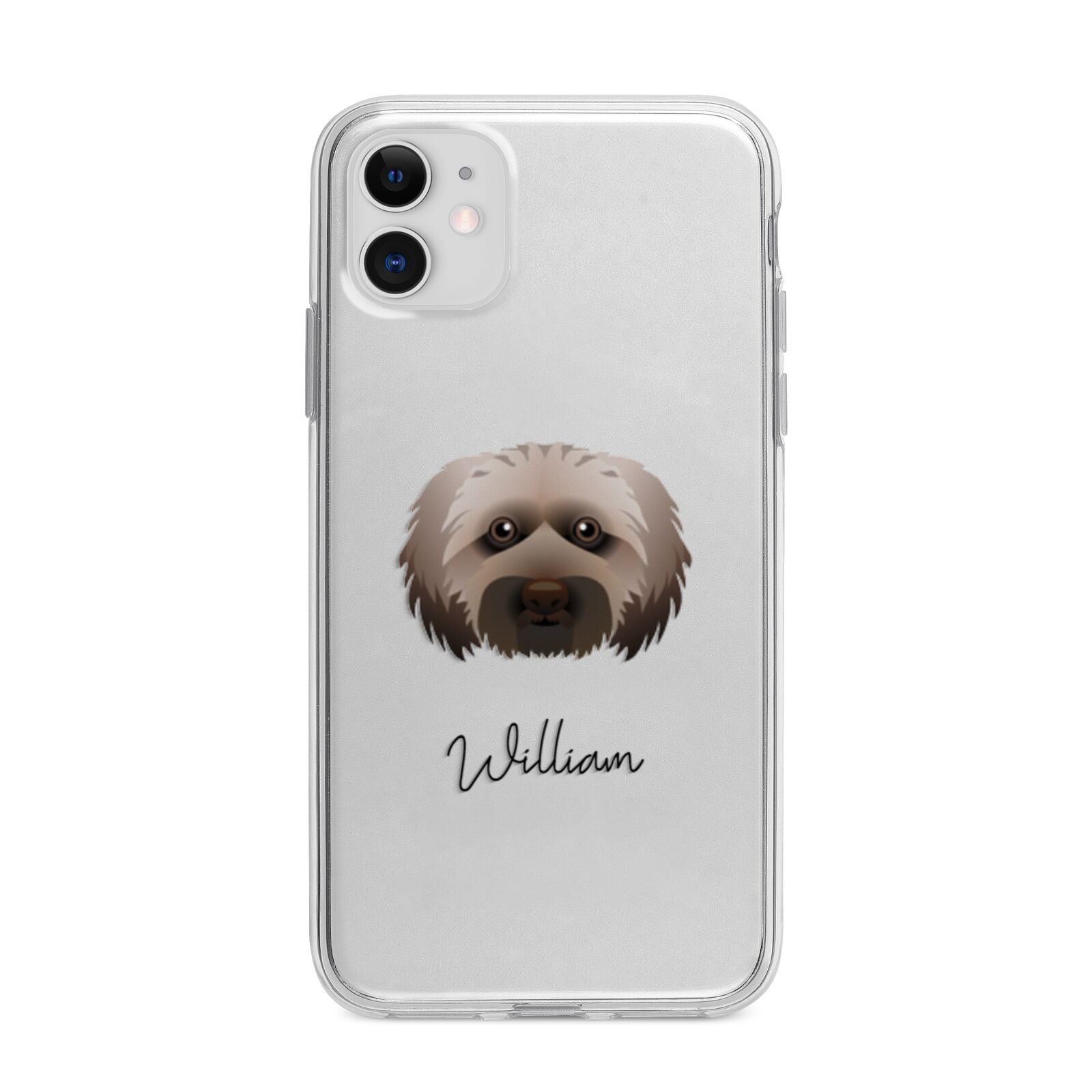 Doxiepoo Personalised Apple iPhone 11 in White with Bumper Case