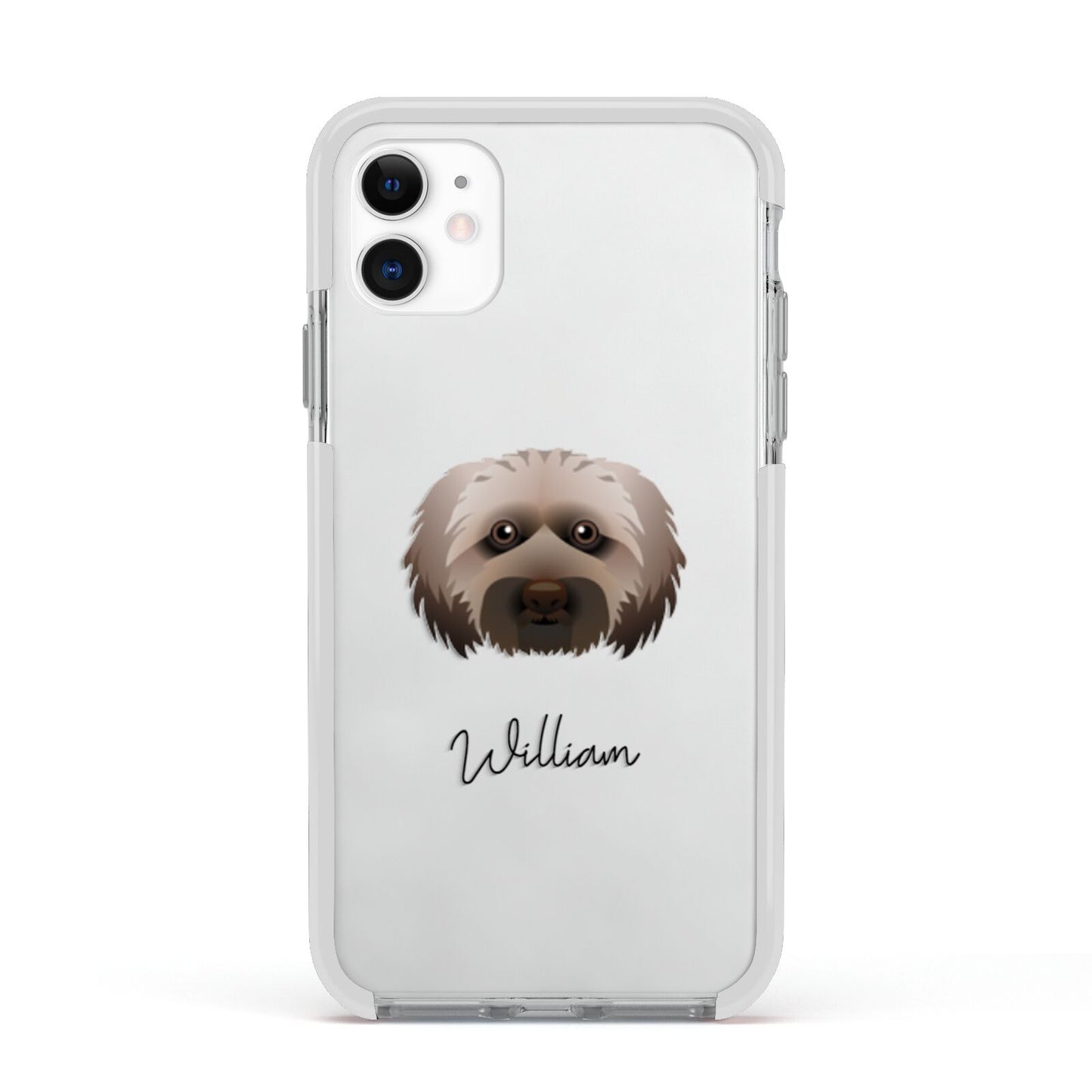 Doxiepoo Personalised Apple iPhone 11 in White with White Impact Case