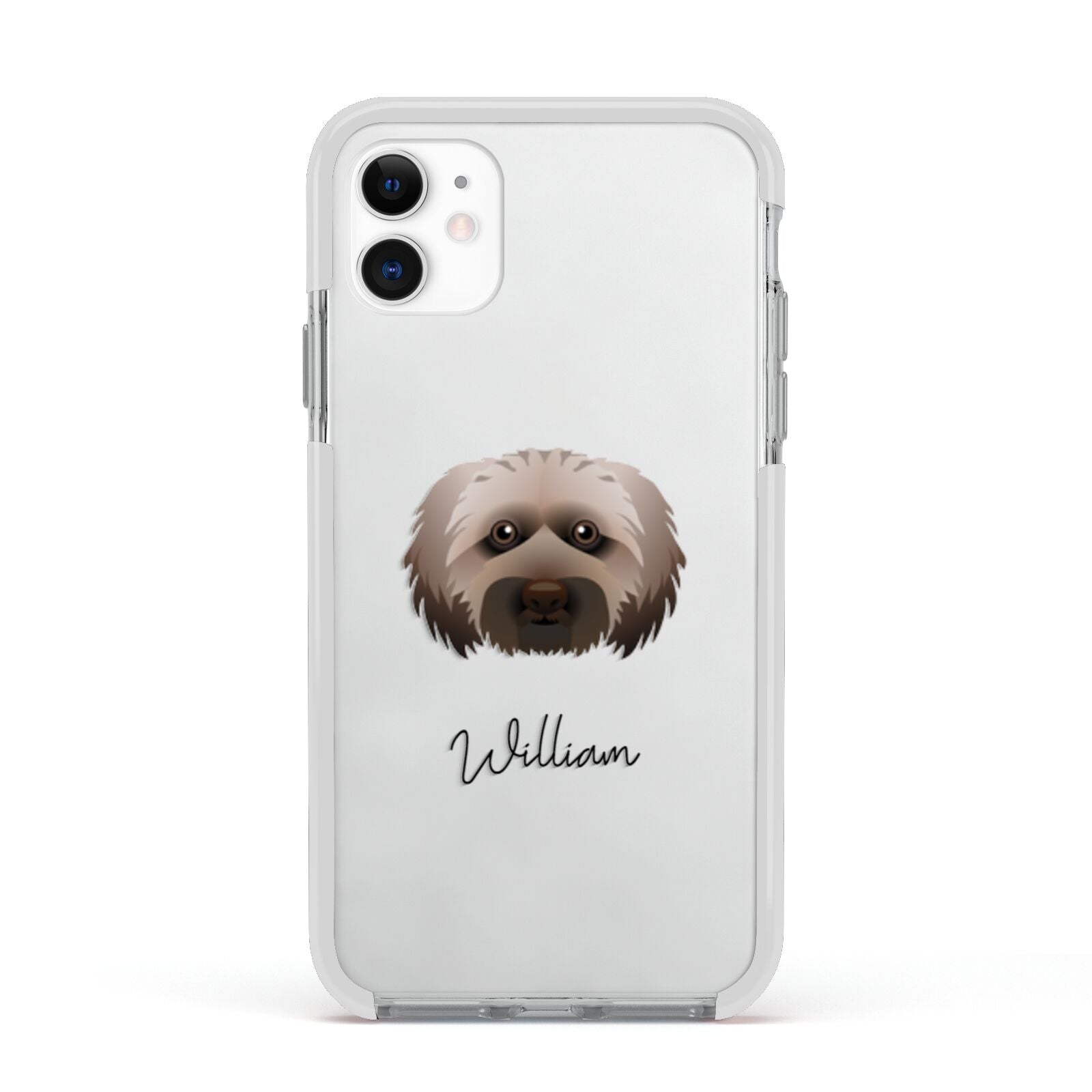 Doxiepoo Personalised Apple iPhone 11 in White with White Impact Case