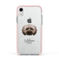 Doxiepoo Personalised Apple iPhone XR Impact Case Pink Edge on Silver Phone