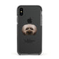 Doxiepoo Personalised Apple iPhone Xs Impact Case Black Edge on Black Phone