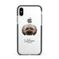 Doxiepoo Personalised Apple iPhone Xs Impact Case Black Edge on Silver Phone
