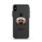 Doxiepoo Personalised Apple iPhone Xs Impact Case White Edge on Black Phone