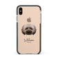 Doxiepoo Personalised Apple iPhone Xs Max Impact Case Black Edge on Gold Phone