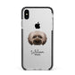 Doxiepoo Personalised Apple iPhone Xs Max Impact Case Black Edge on Silver Phone