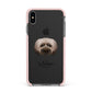 Doxiepoo Personalised Apple iPhone Xs Max Impact Case Pink Edge on Black Phone
