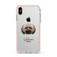 Doxiepoo Personalised Apple iPhone Xs Max Impact Case Pink Edge on Silver Phone