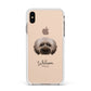 Doxiepoo Personalised Apple iPhone Xs Max Impact Case White Edge on Gold Phone