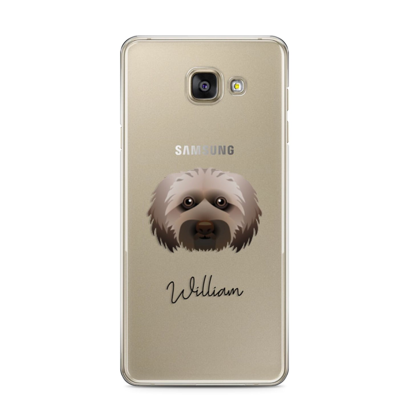 Doxiepoo Personalised Samsung Galaxy A3 2016 Case on gold phone