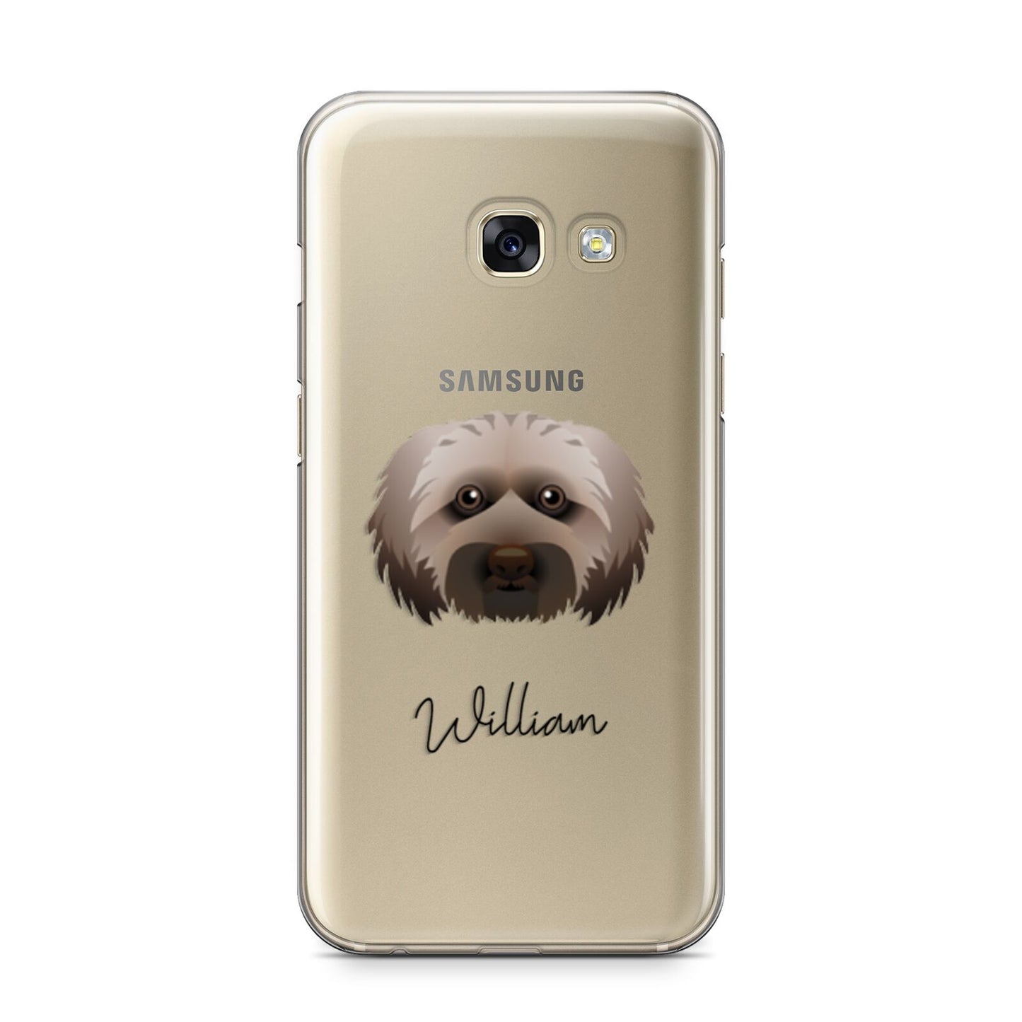 Doxiepoo Personalised Samsung Galaxy A3 2017 Case on gold phone