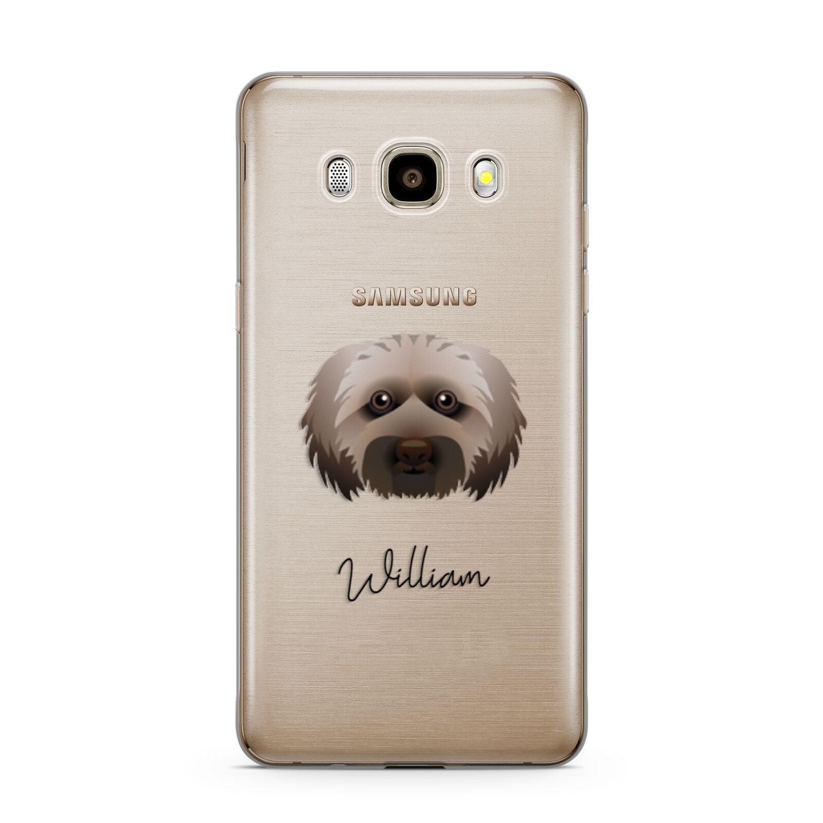 Doxiepoo Personalised Samsung Galaxy J7 2016 Case on gold phone