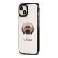 Doxiepoo Personalised iPhone 13 Black Impact Case Side Angle on Silver phone