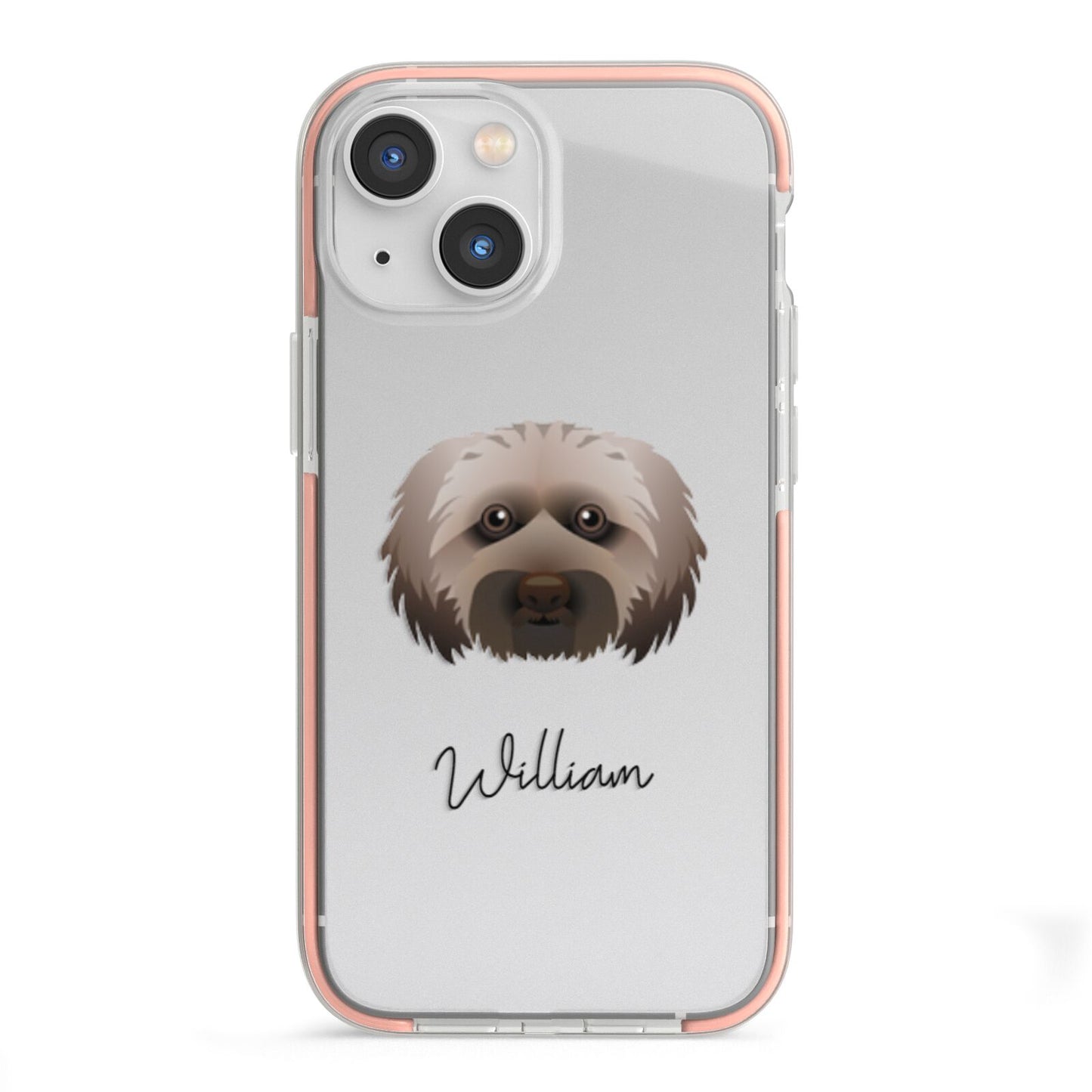 Doxiepoo Personalised iPhone 13 Mini TPU Impact Case with Pink Edges