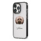 Doxiepoo Personalised iPhone 13 Pro Black Impact Case Side Angle on Silver phone