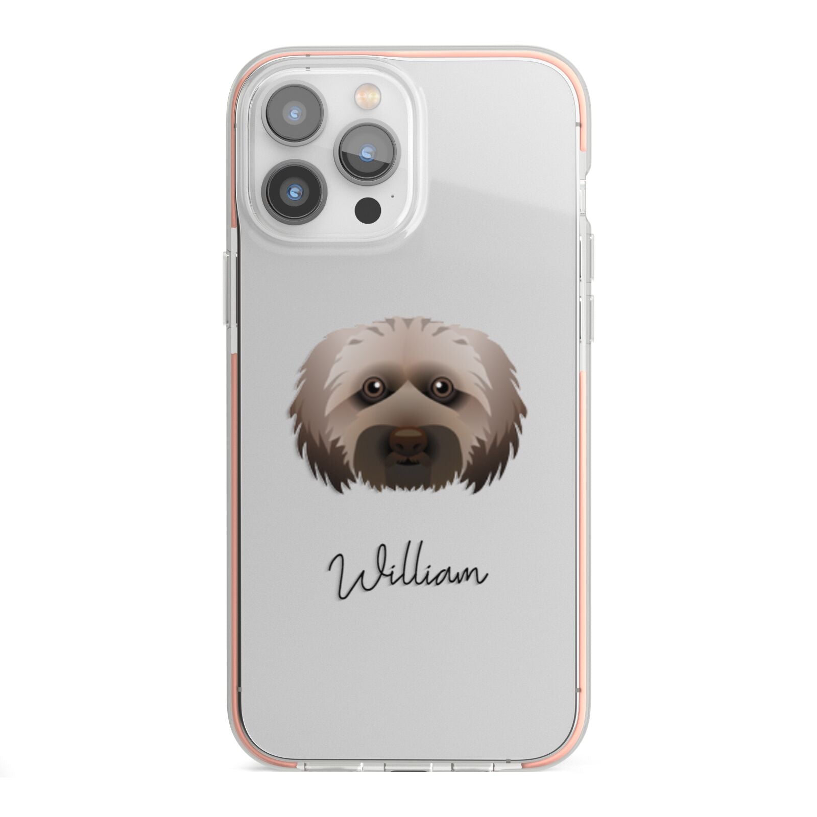 Doxiepoo Personalised iPhone 13 Pro Max TPU Impact Case with Pink Edges