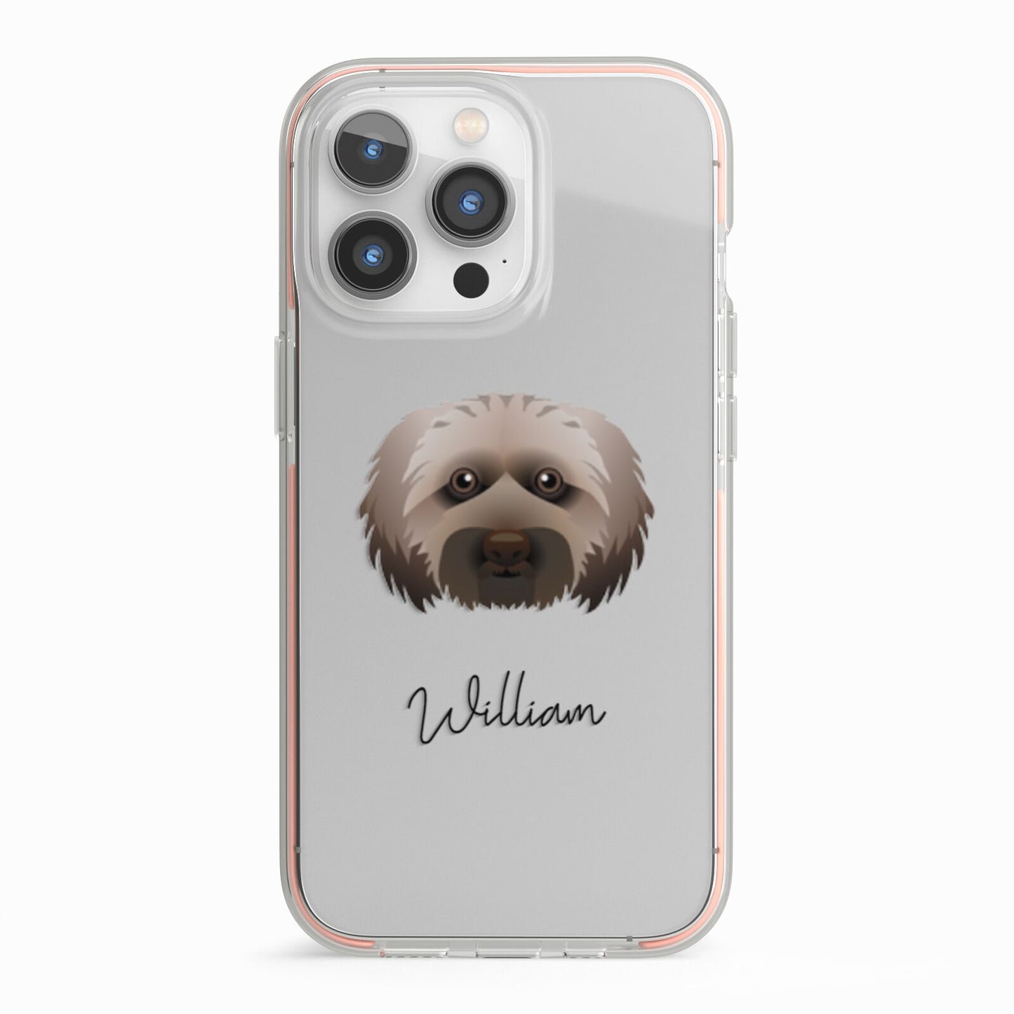 Doxiepoo Personalised iPhone 13 Pro TPU Impact Case with Pink Edges