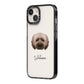 Doxiepoo Personalised iPhone 14 Black Impact Case Side Angle on Silver phone