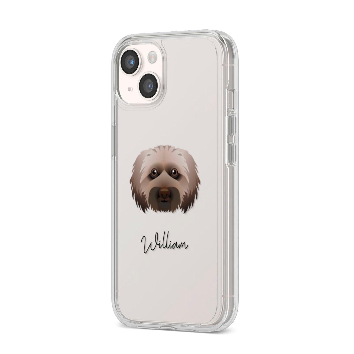 Doxiepoo Personalised iPhone 14 Clear Tough Case Starlight Angled Image