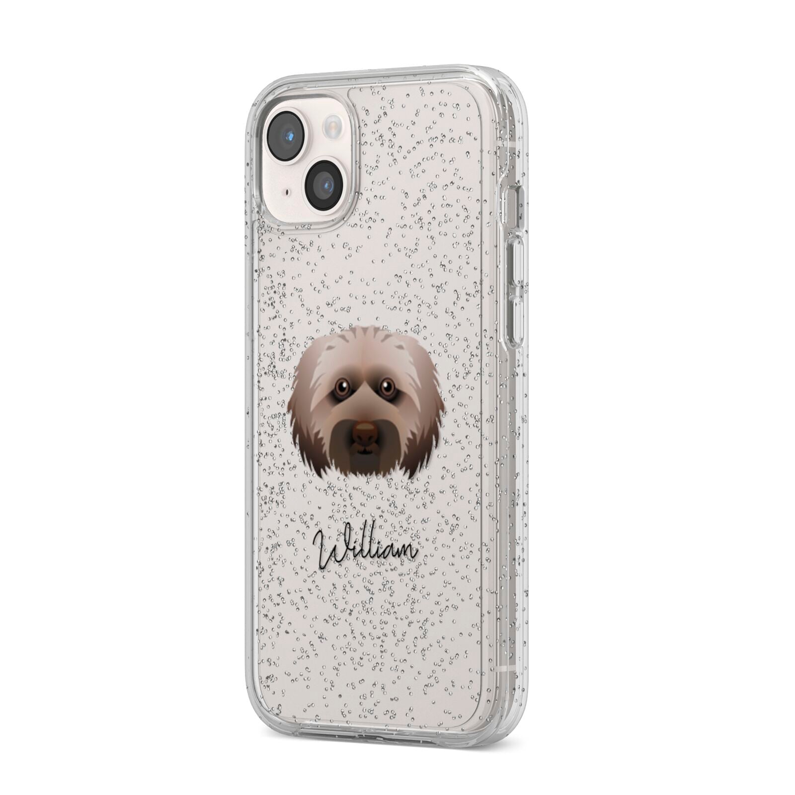 Doxiepoo Personalised iPhone 14 Plus Glitter Tough Case Starlight Angled Image