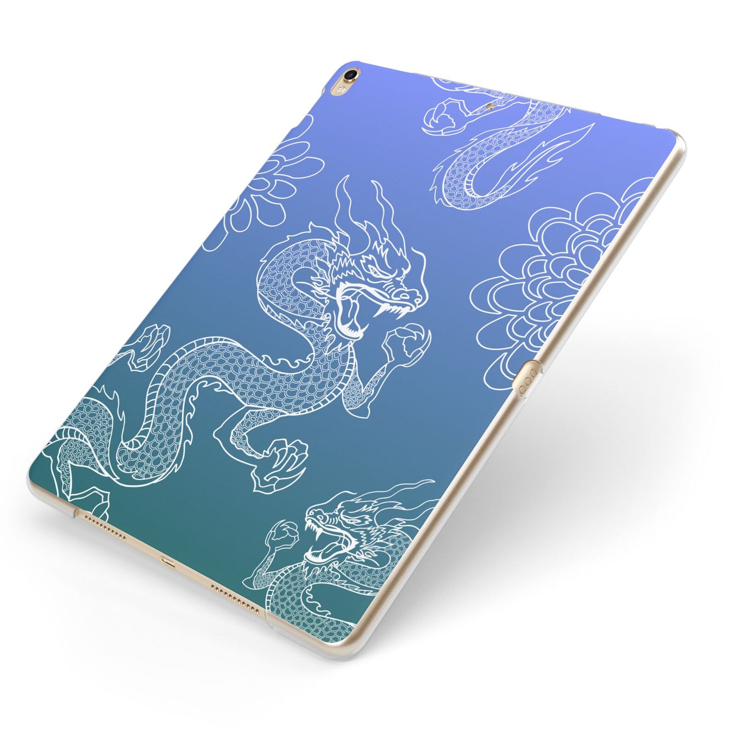 Dragons Apple iPad Case on Gold iPad Side View