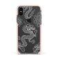 Dragons Apple iPhone Xs Impact Case Pink Edge on Black Phone