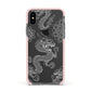 Dragons Apple iPhone Xs Impact Case Pink Edge on Black Phone