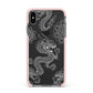 Dragons Apple iPhone Xs Max Impact Case Pink Edge on Black Phone