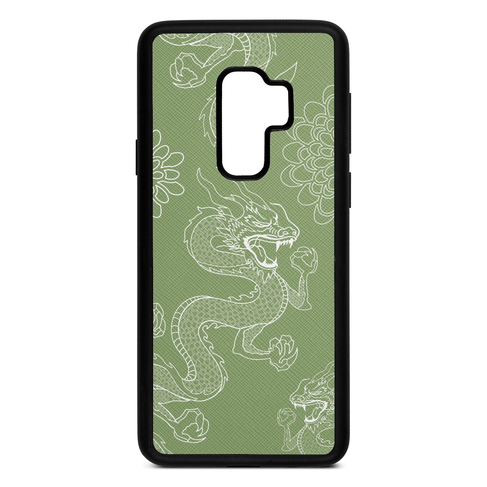 Dragons Lime Saffiano Leather Samsung S9 Plus Case