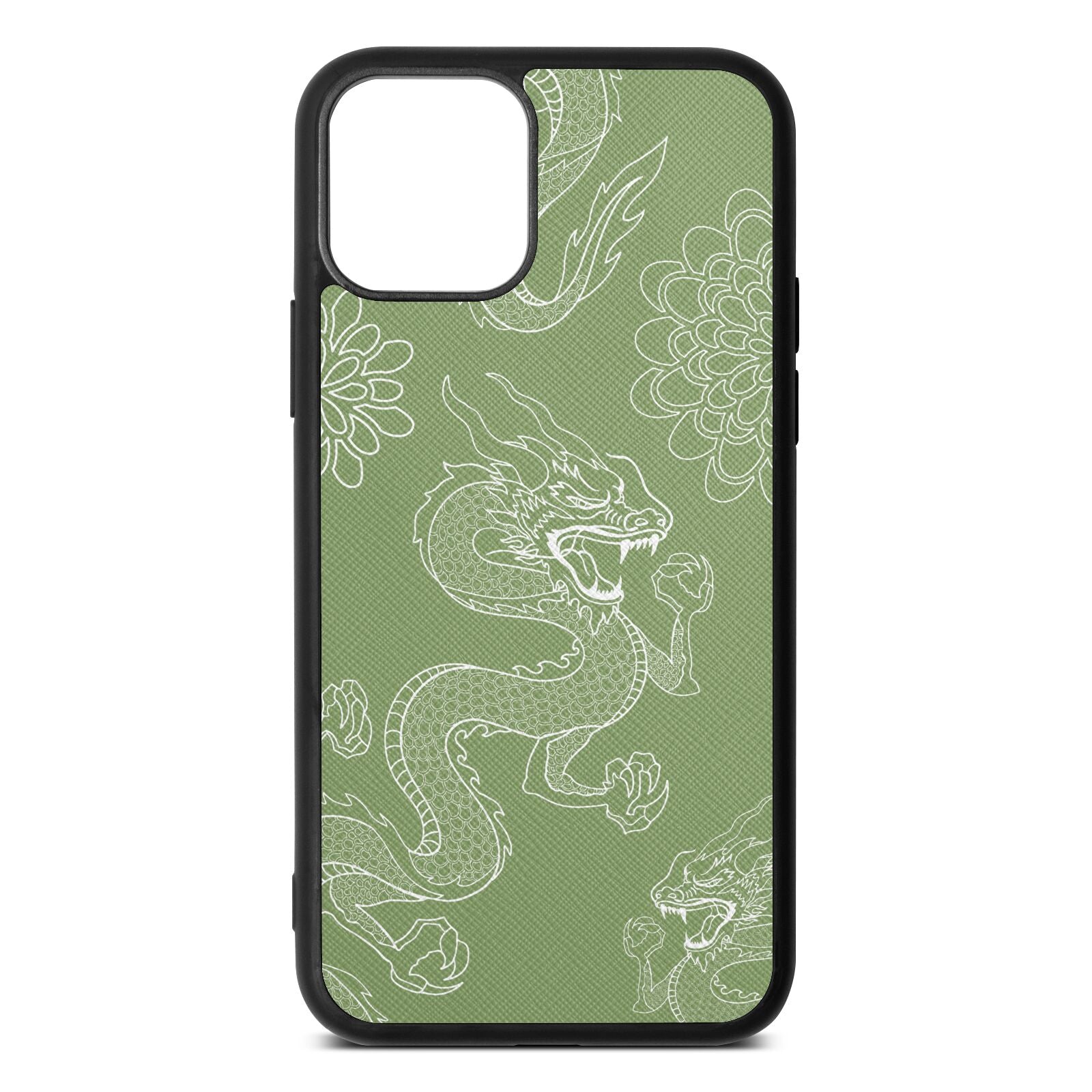Dragons Lime Saffiano Leather iPhone 11 Pro Case