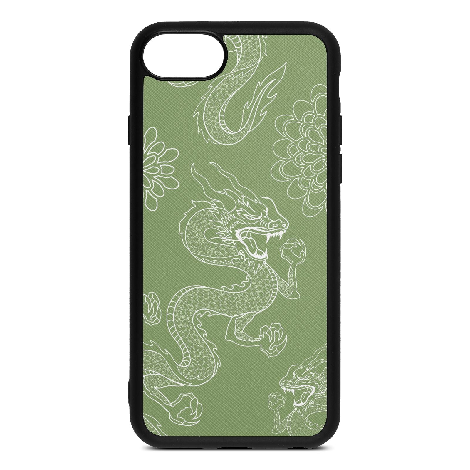 Dragons Lime Saffiano Leather iPhone 8 Case