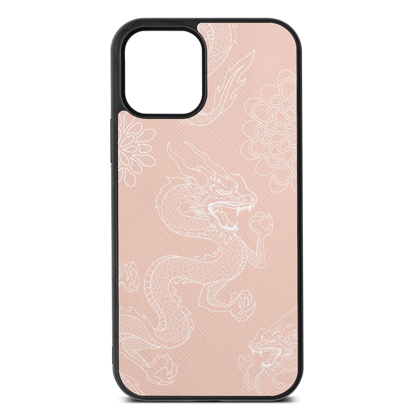 Dragons Nude Saffiano Leather iPhone 12 Case
