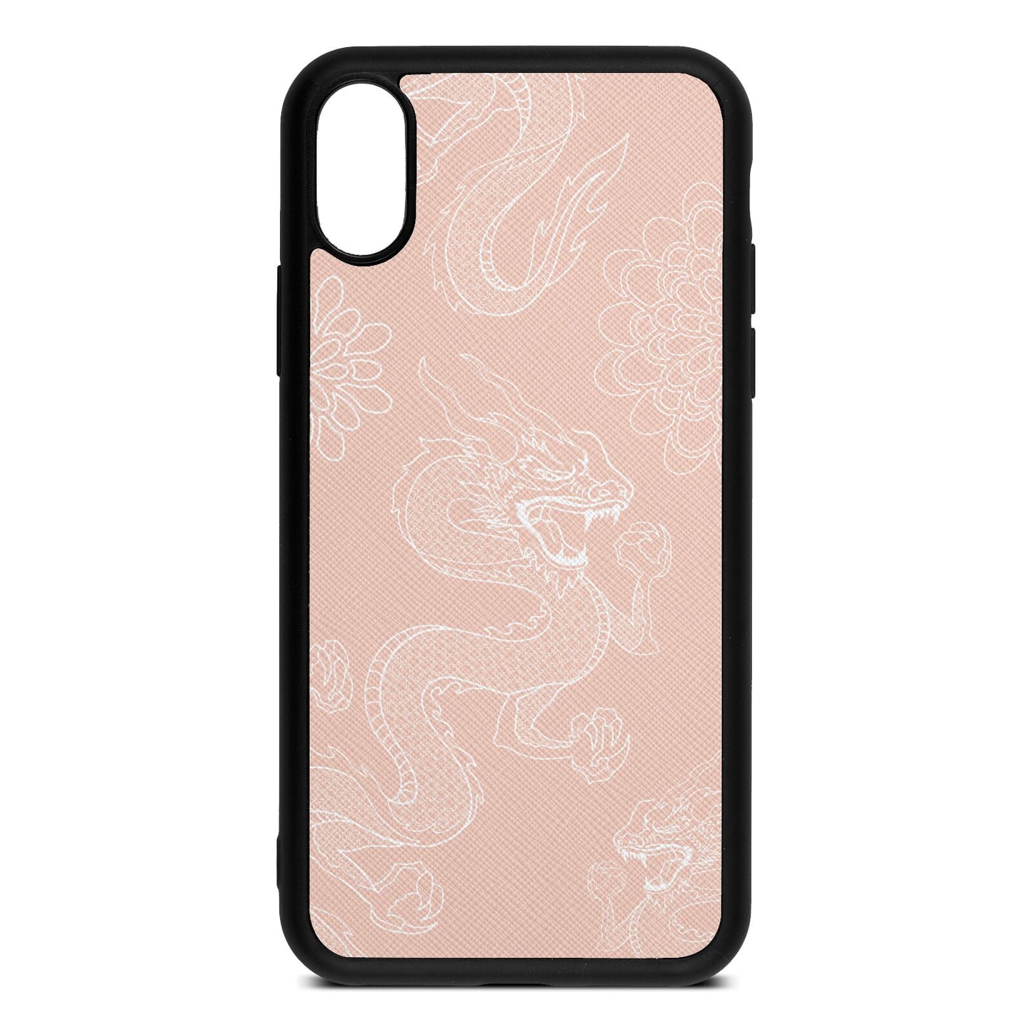 Dragons Nude Saffiano Leather iPhone Xs Case