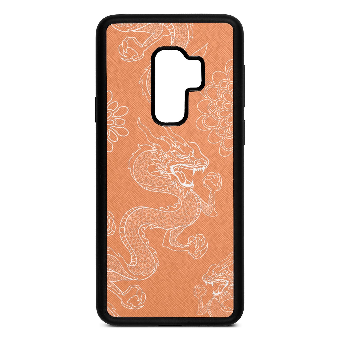 Dragons Orange Saffiano Leather Samsung S9 Plus Case
