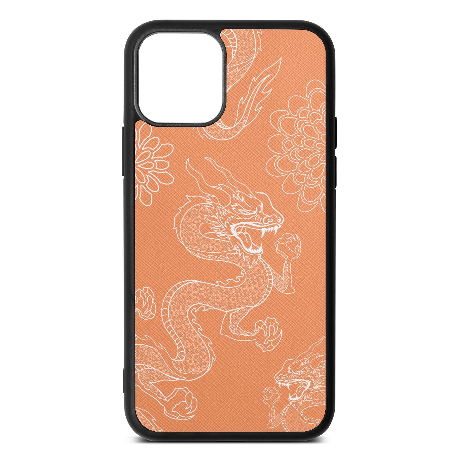 Dragons Orange Saffiano Leather iPhone 11 Case
