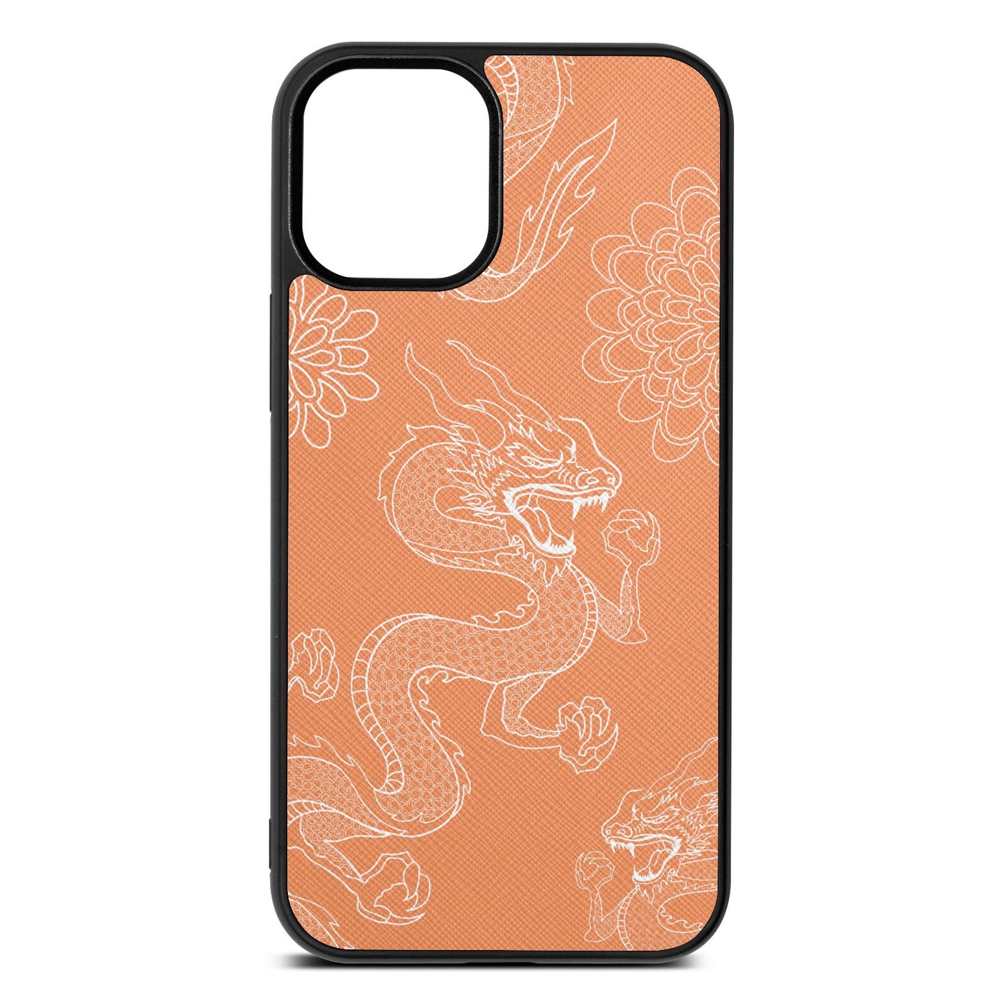 Dragons Orange Saffiano Leather iPhone 12 Mini Case