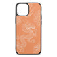 Dragons Orange Saffiano Leather iPhone 13 Mini Case