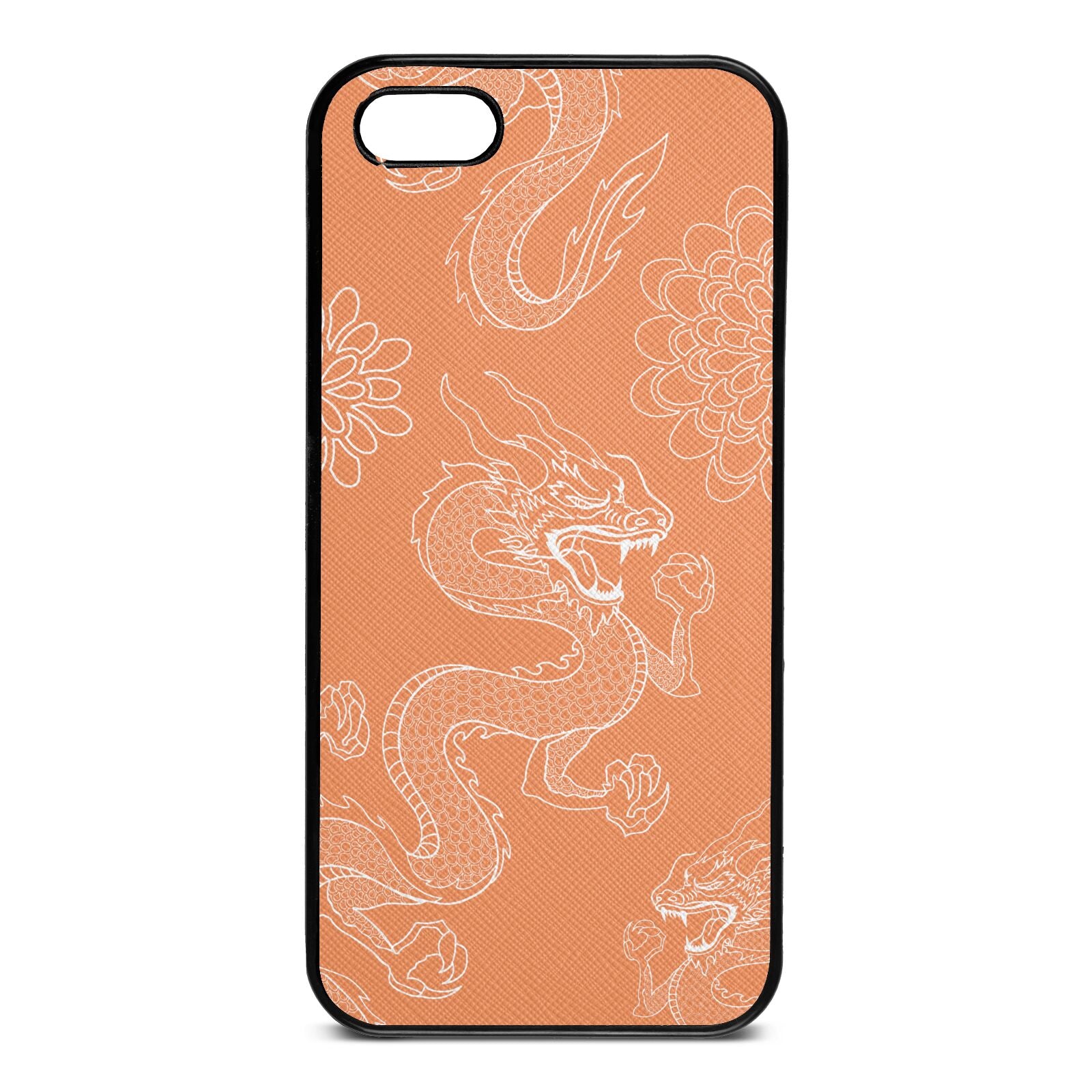 Dragons Orange Saffiano Leather iPhone 5 Case