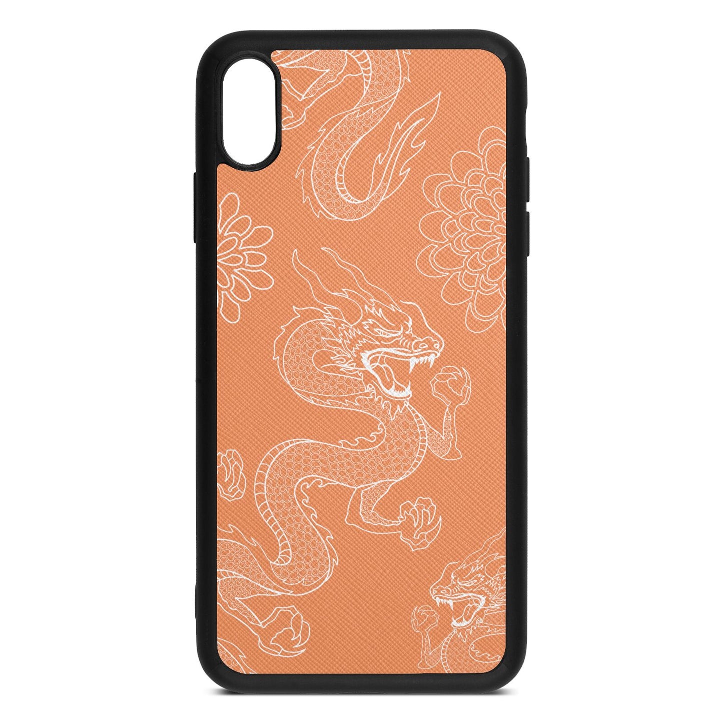 Dragons Orange Saffiano Leather iPhone Xs Max Case
