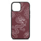 Dragons Rose Brown Saffiano Leather iPhone 13 Mini Case