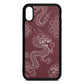 Dragons Rose Brown Saffiano Leather iPhone Xr Case