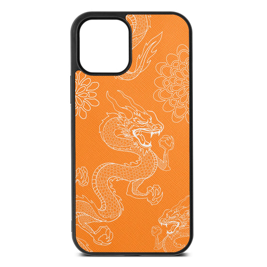 Dragons Saffron Saffiano Leather iPhone 12 Case