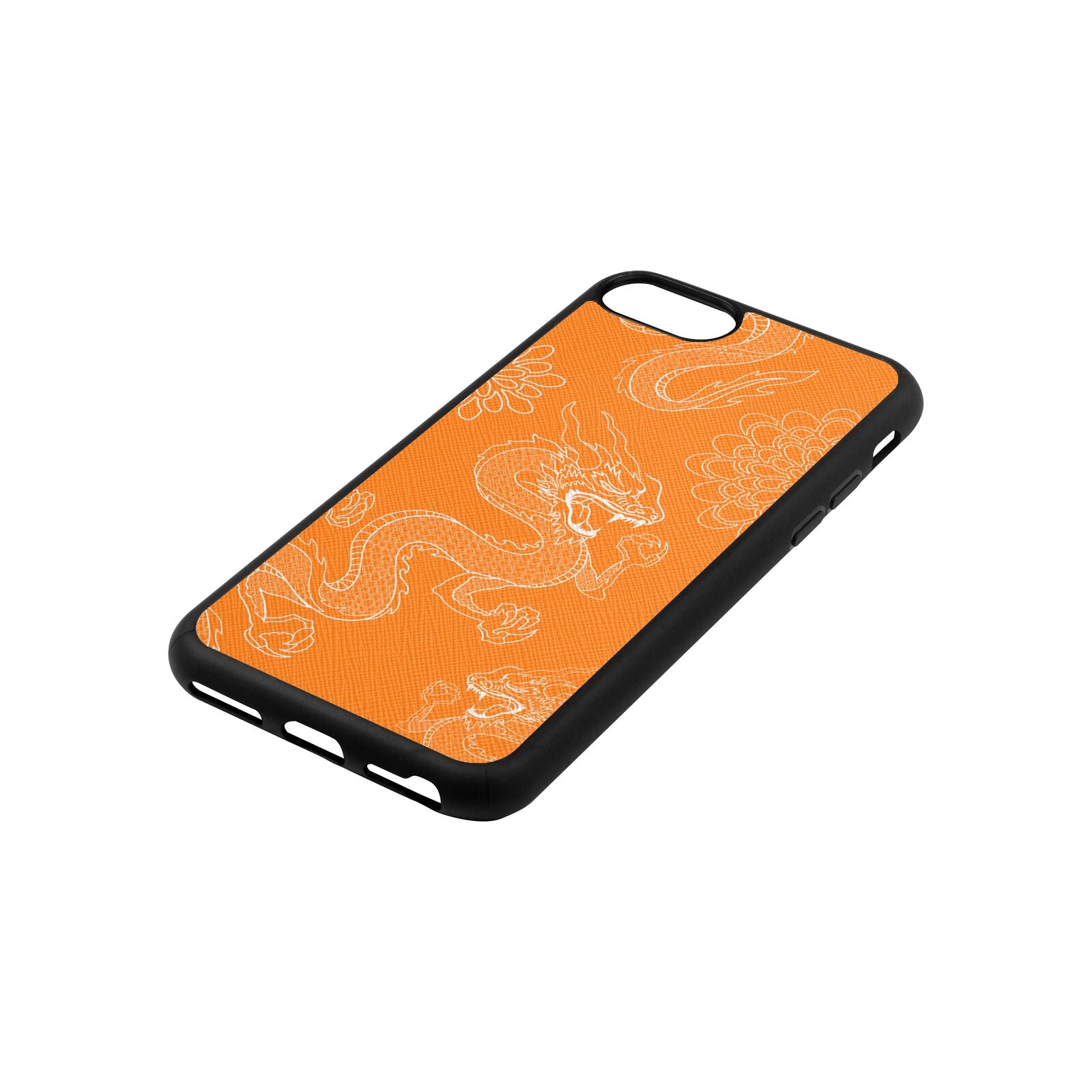 Dragons Saffron Saffiano Leather iPhone 8 Case Side Angle