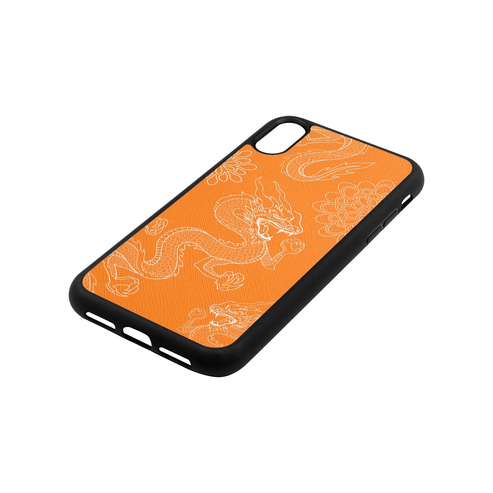 Dragons Saffron Saffiano Leather iPhone Xr Case Side Angle
