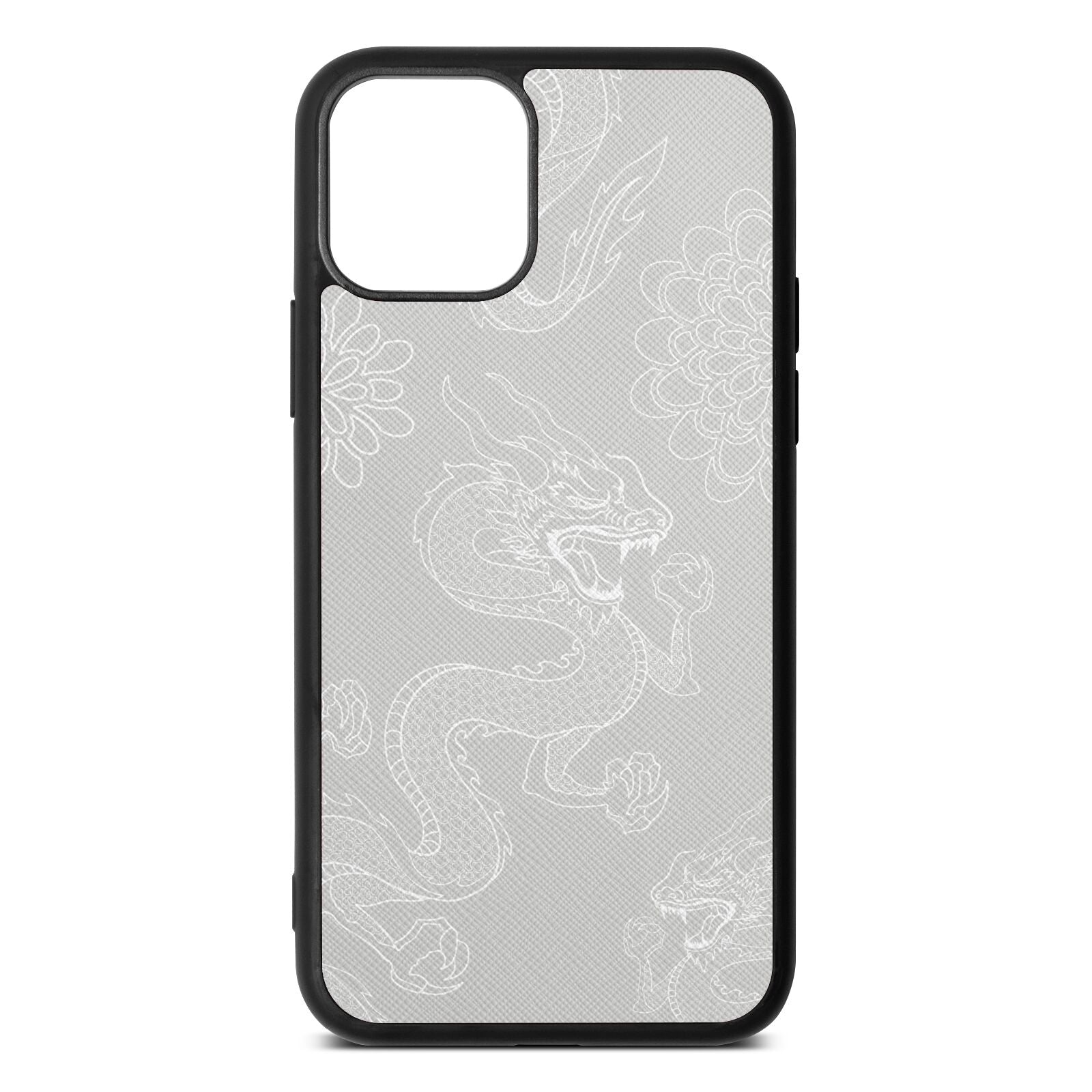 Dragons Silver Saffiano Leather iPhone 11 Pro Case