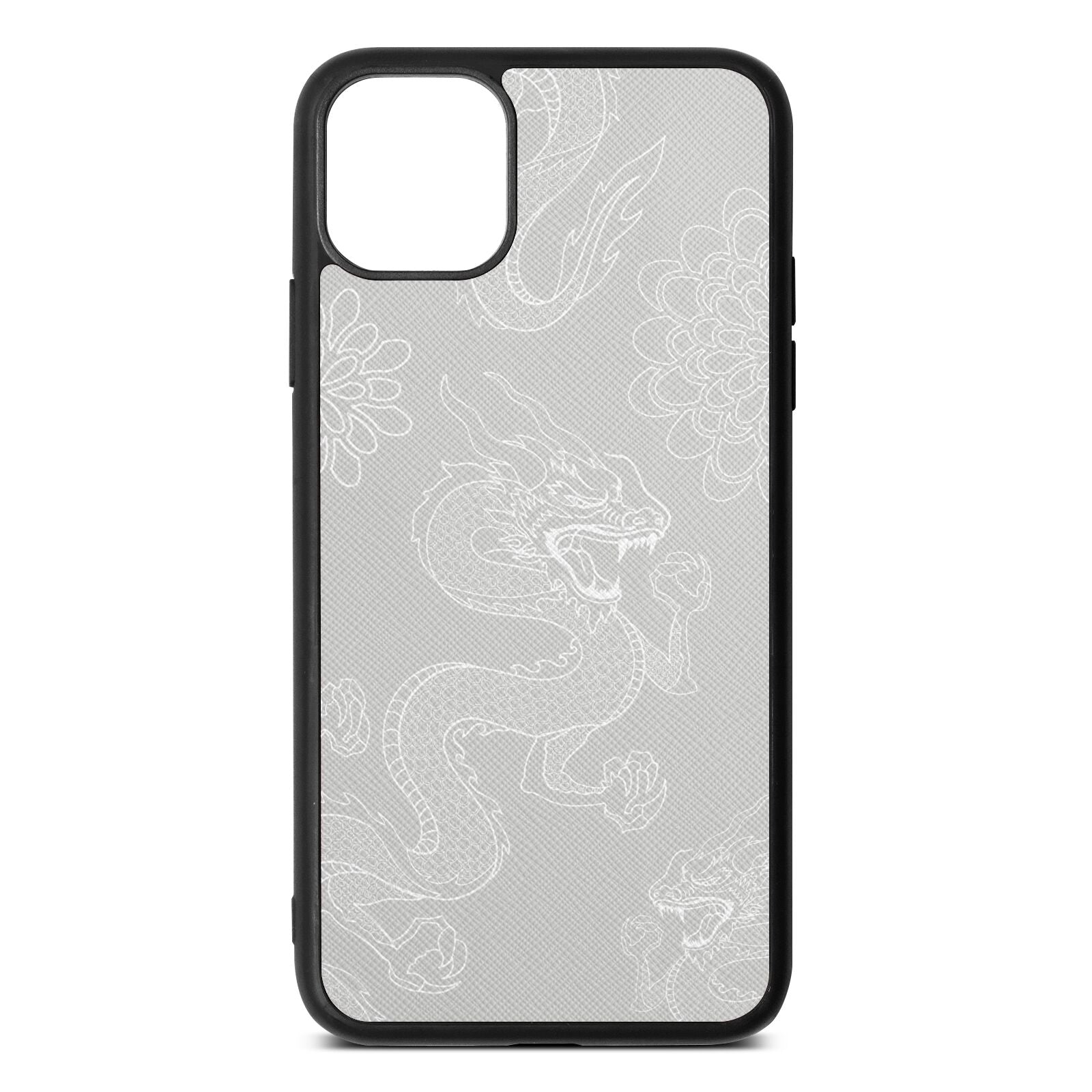 Dragons Silver Saffiano Leather iPhone 11 Pro Max Case