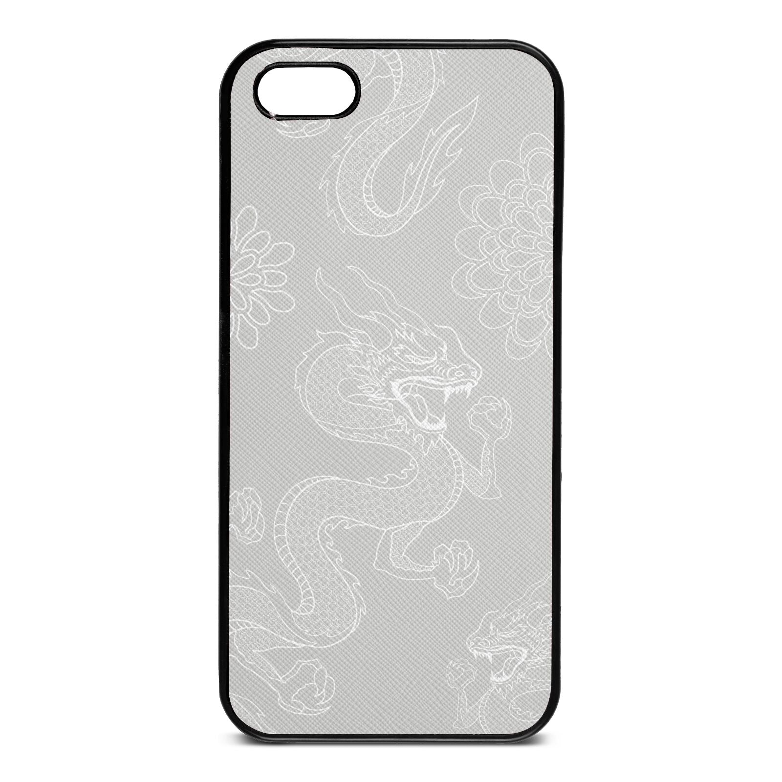 Dragons Silver Saffiano Leather iPhone 5 Case