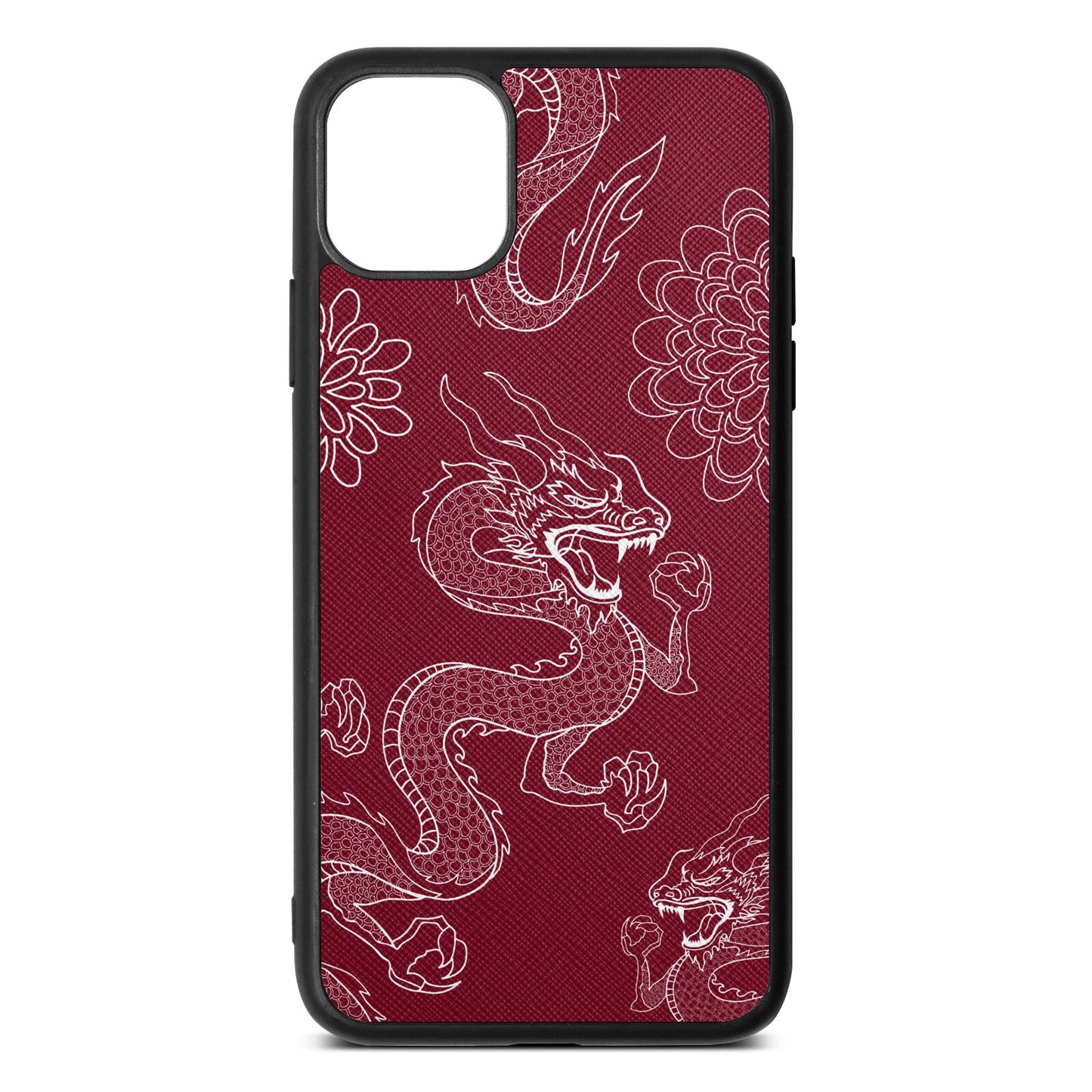 Dragons Wine Red Saffiano Leather iPhone 11 Pro Max Case